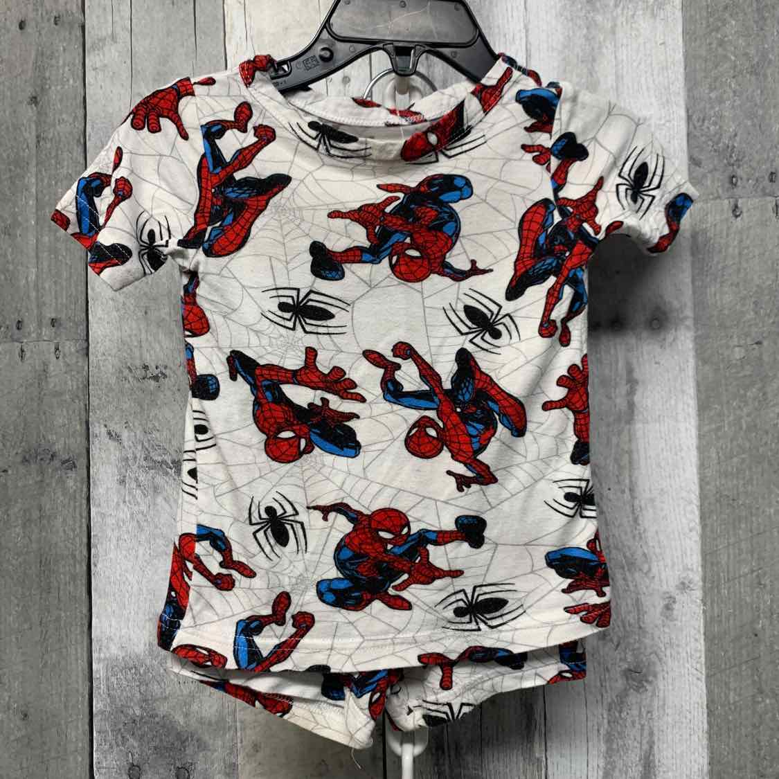 Size 18 Months White Print Spiderman 2pc PJs