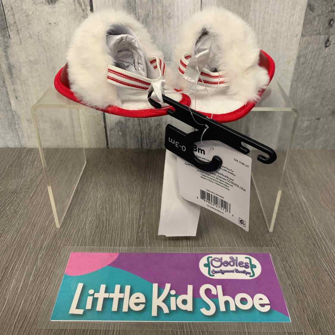 Size 0-3 Months Red/White Child of Mine Soft Sole Shoes