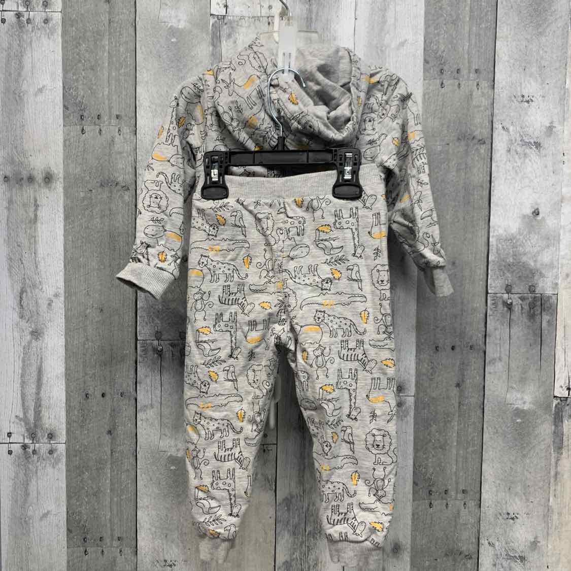 Size 24 Months Gray Print Little Lad Sweats - 2pc
