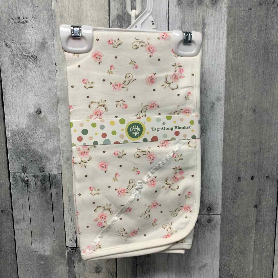 Little Me White/Pink Roses Blanket