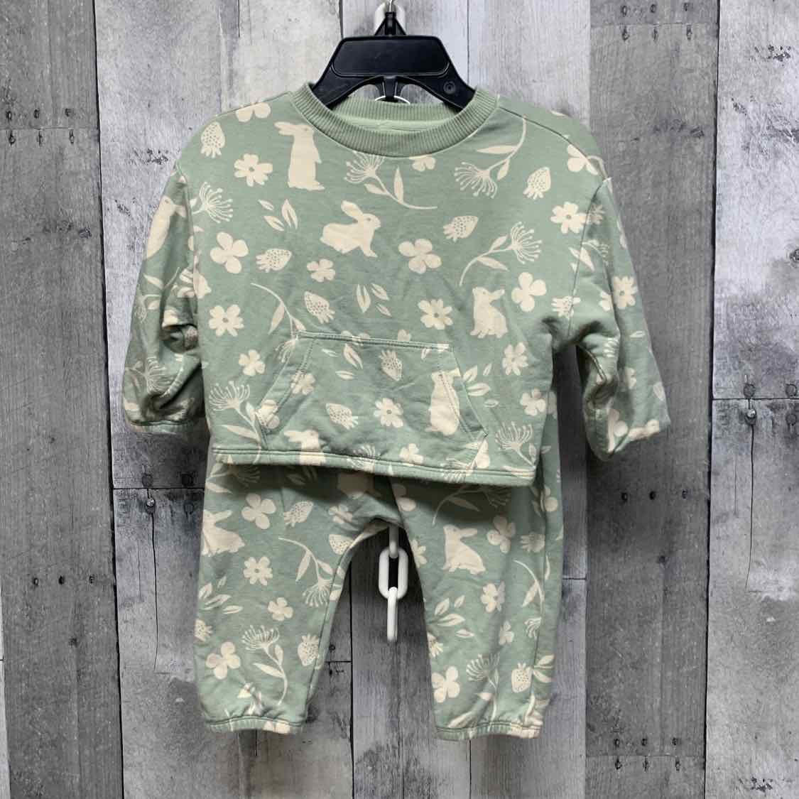 Size 6-9 Months Green Print Cloud Island Shirt/Pants