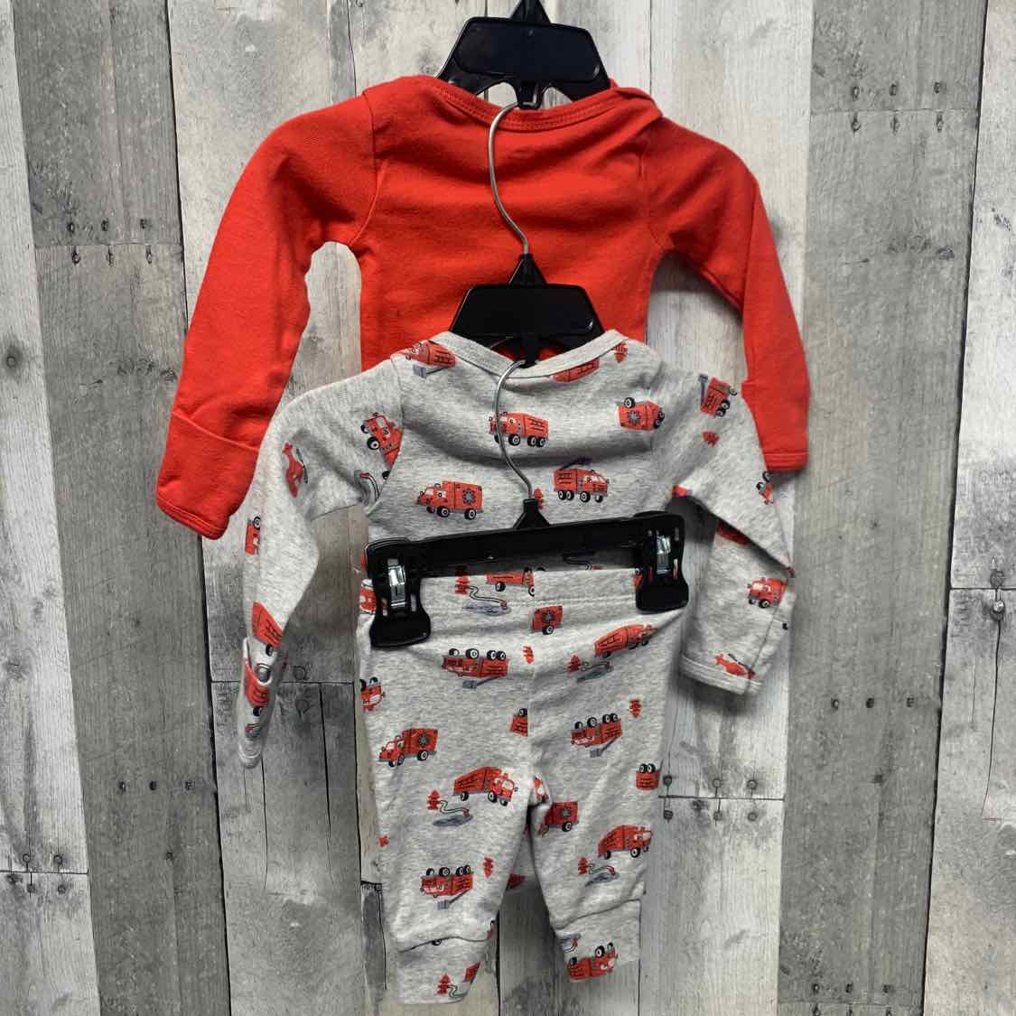 Size 3 Months Red/Gray Carter's Shirt/Pants