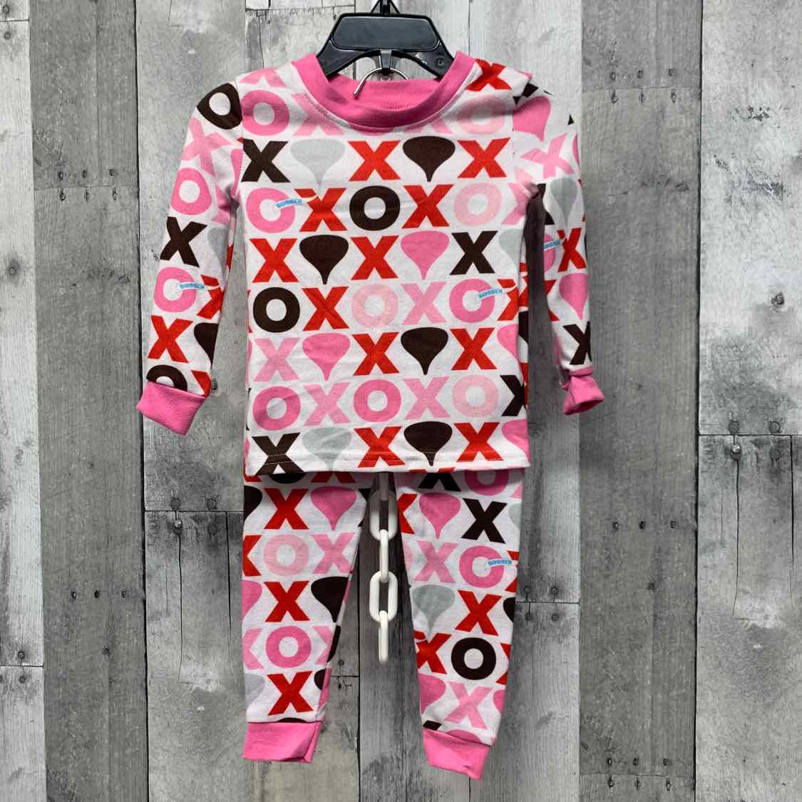 Size 18 Months Pink/White B Brand 2pc PJs