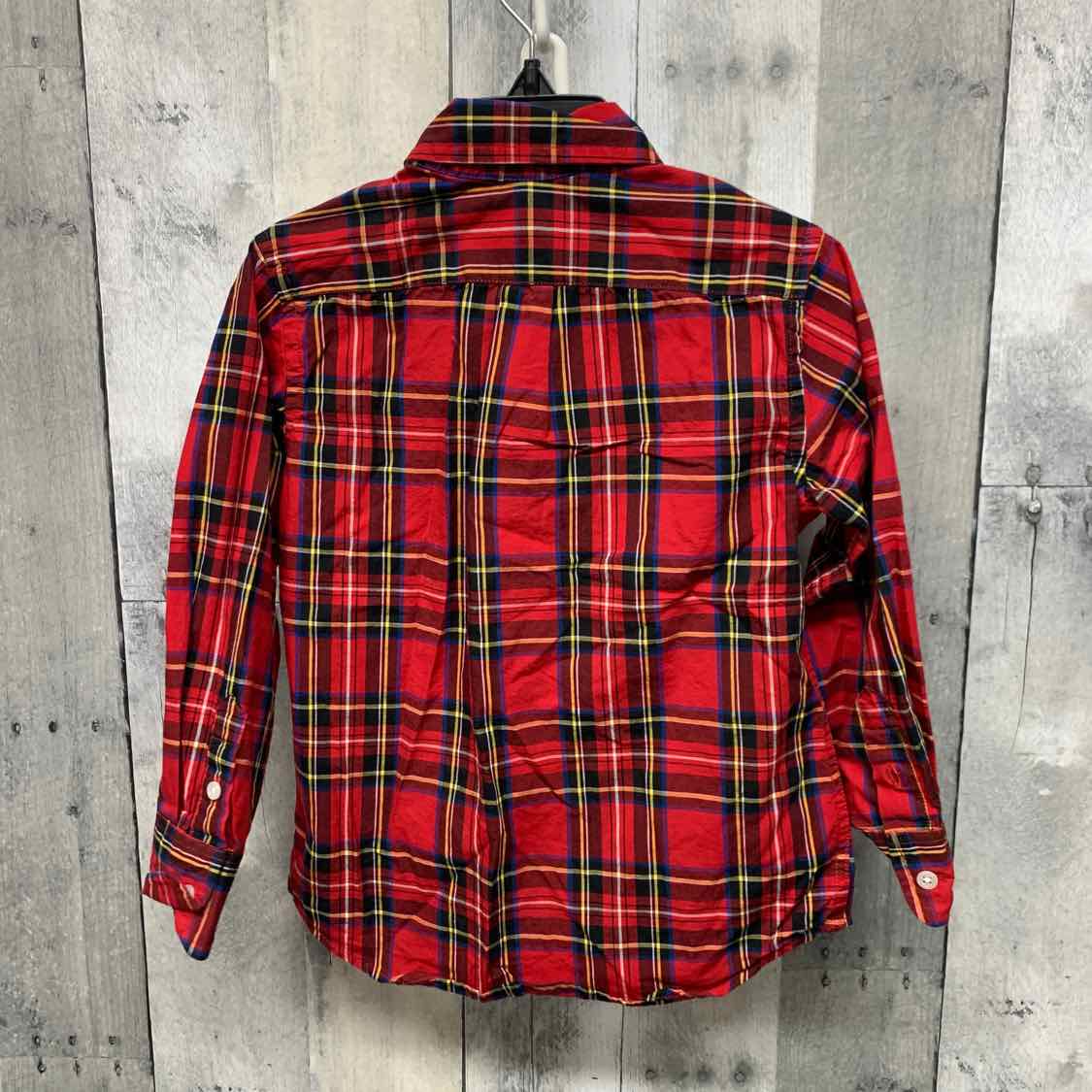 Size 3 Red Plaid Crew Cuts LS Button Up