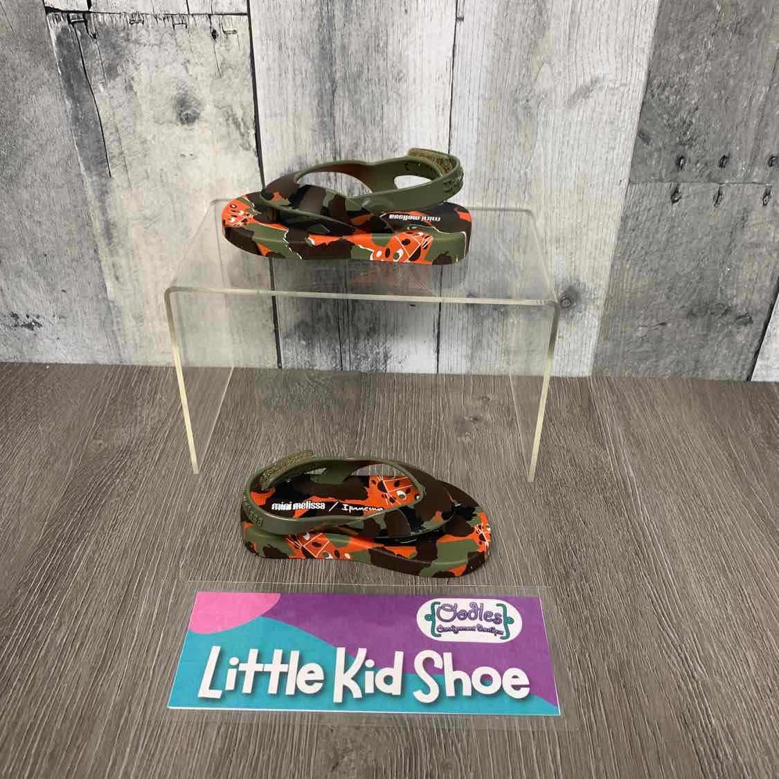 Size 5 Green Print Mini Melissa Sandals