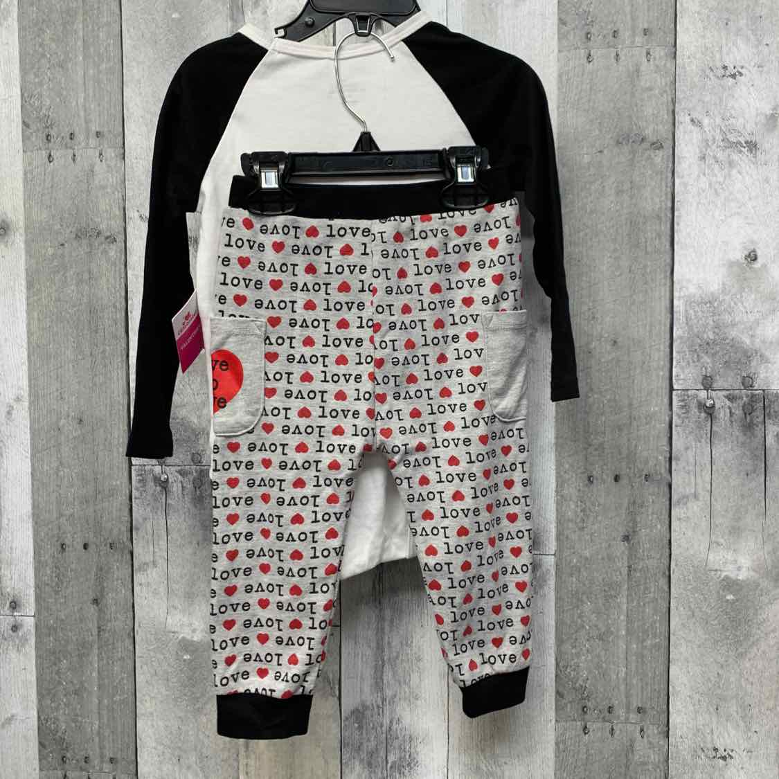 Size 24 Months Gray/Red Holiday Brands Shirt/Pants