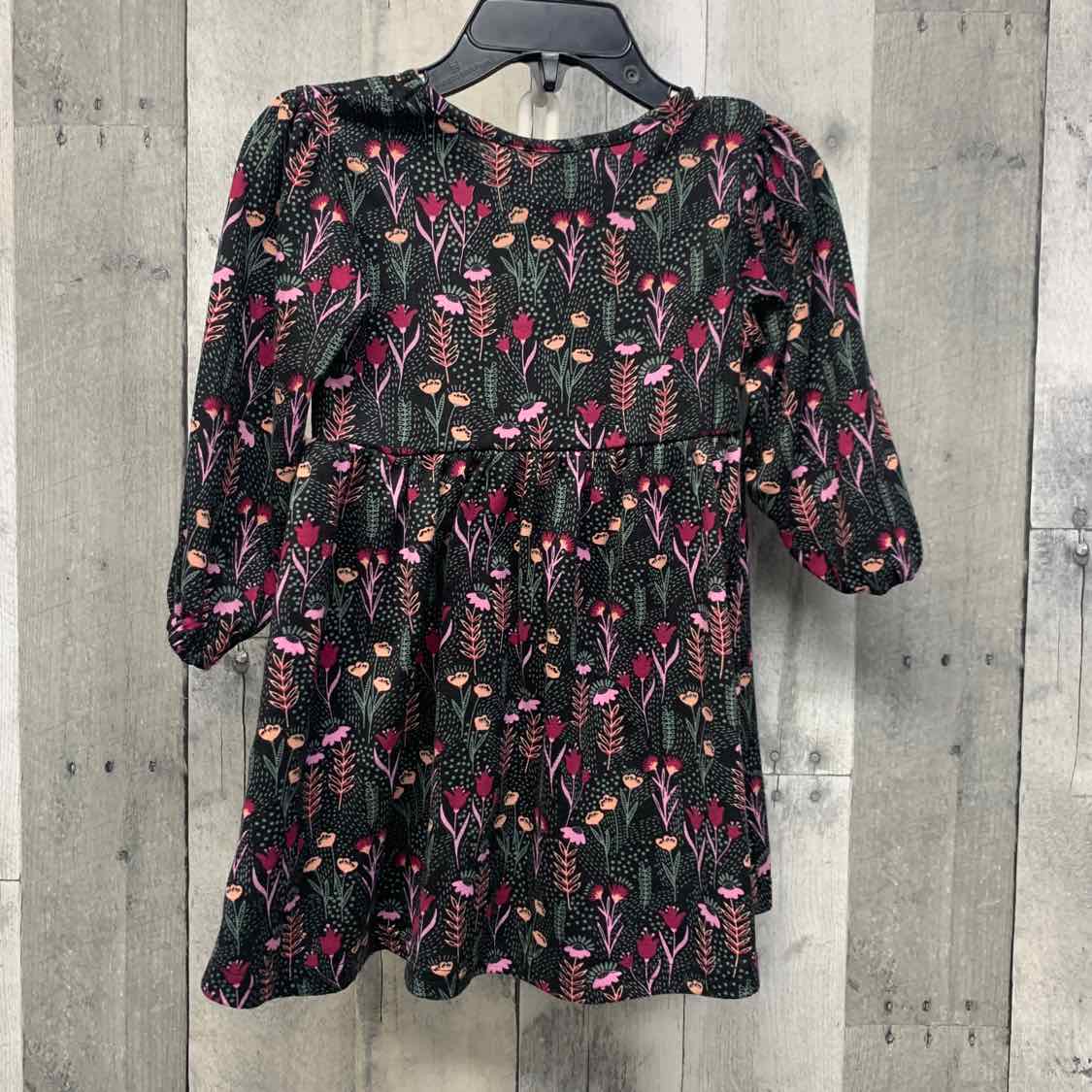 Size 18 Months Black Floral Print Picapino LS Dress