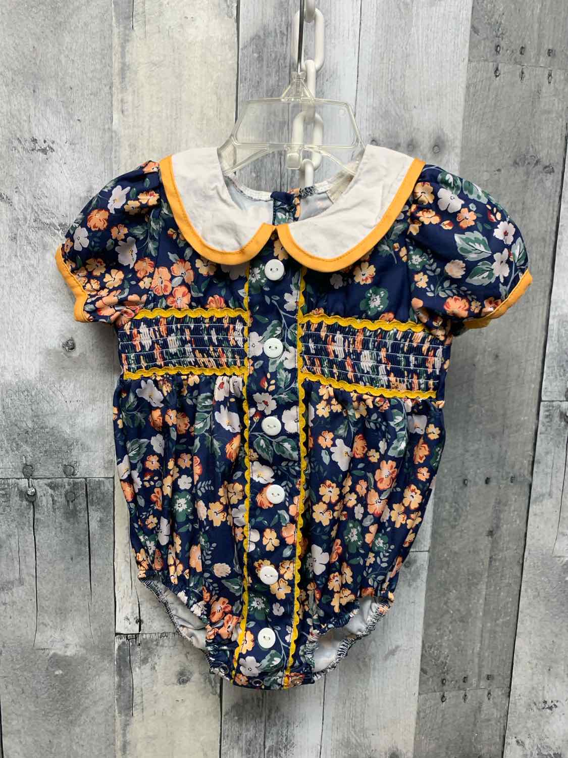 Size 6-12 Months Navy/Yellow Name Brand Romper