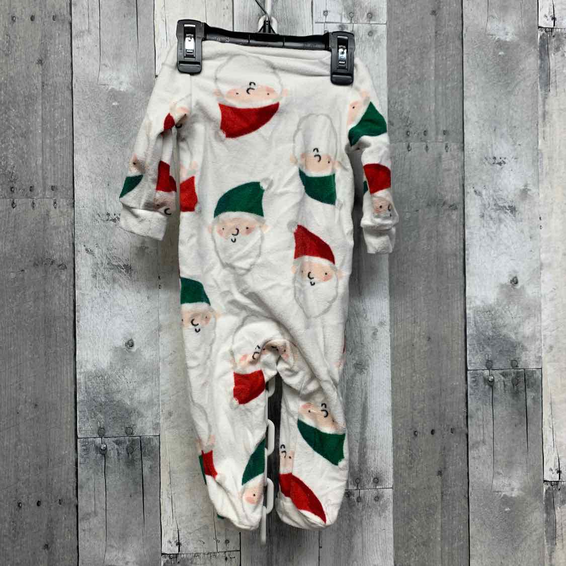 Size 6 Months White Print Carter's Footy PJs