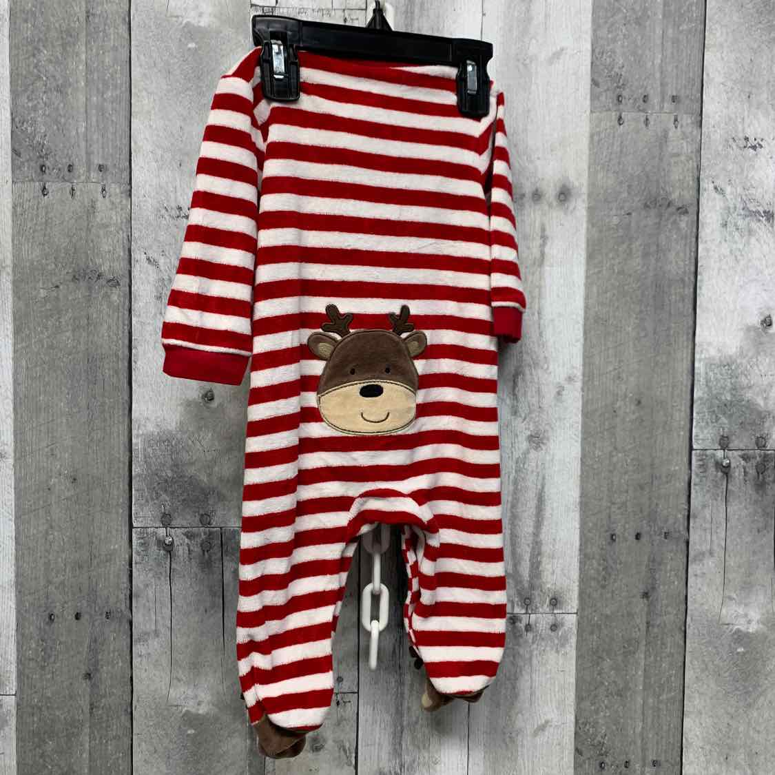 Size 6 Months Red Striped Carter's Footy PJs