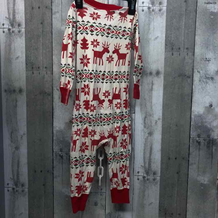 Size 2T White/Red Hanna Andersson Footy PJs