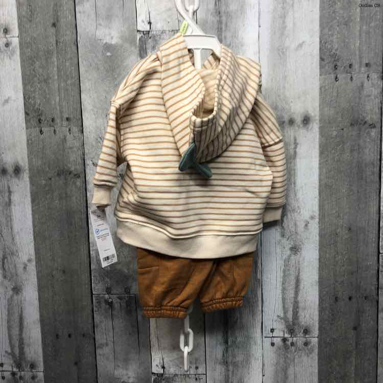 Size 3 Months Brown Striped Carter's Jacket/Pants