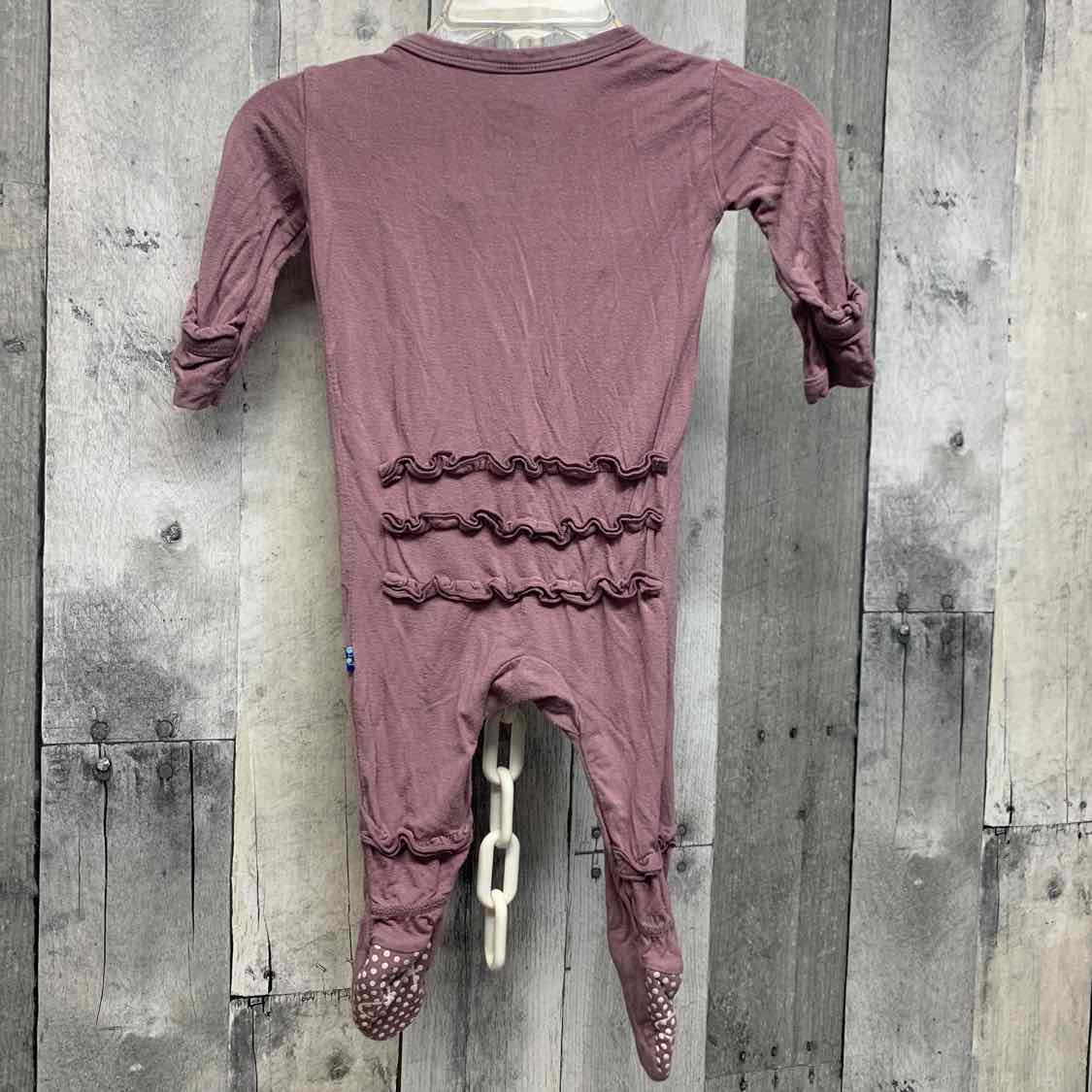 Size 0-3 Months Purple Name Brand Footy PJs