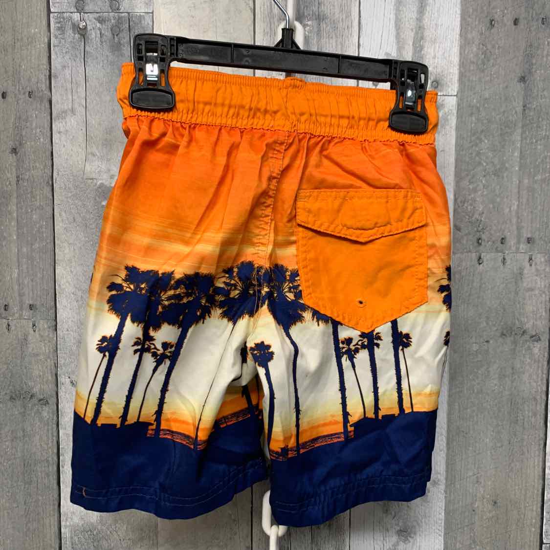 Size 4/5 Orange/Navy Cat & Jack Swim Trunks