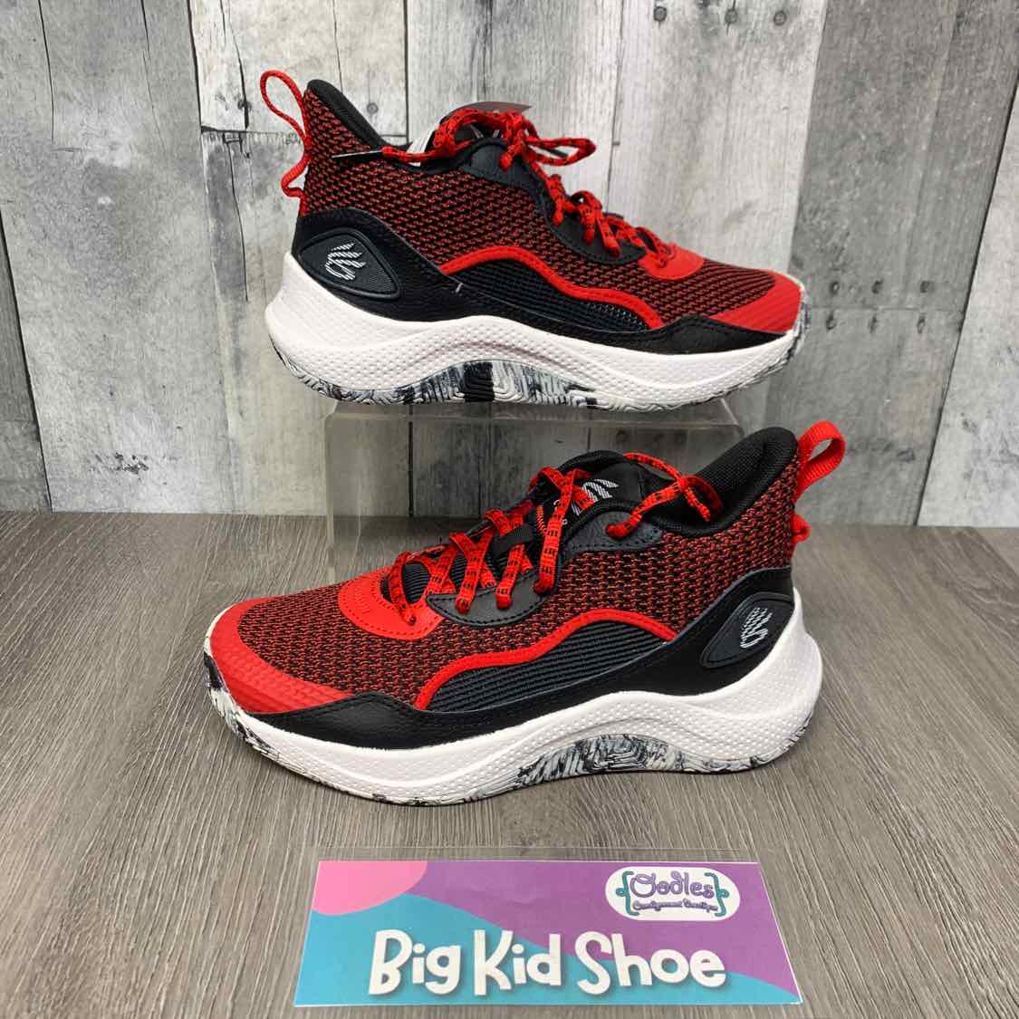 Size 4.5 Black/Red Sport Brand Sneakers