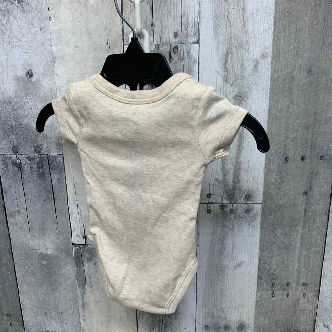 Size Newborn Tan/White Sport Brand Bodysuit