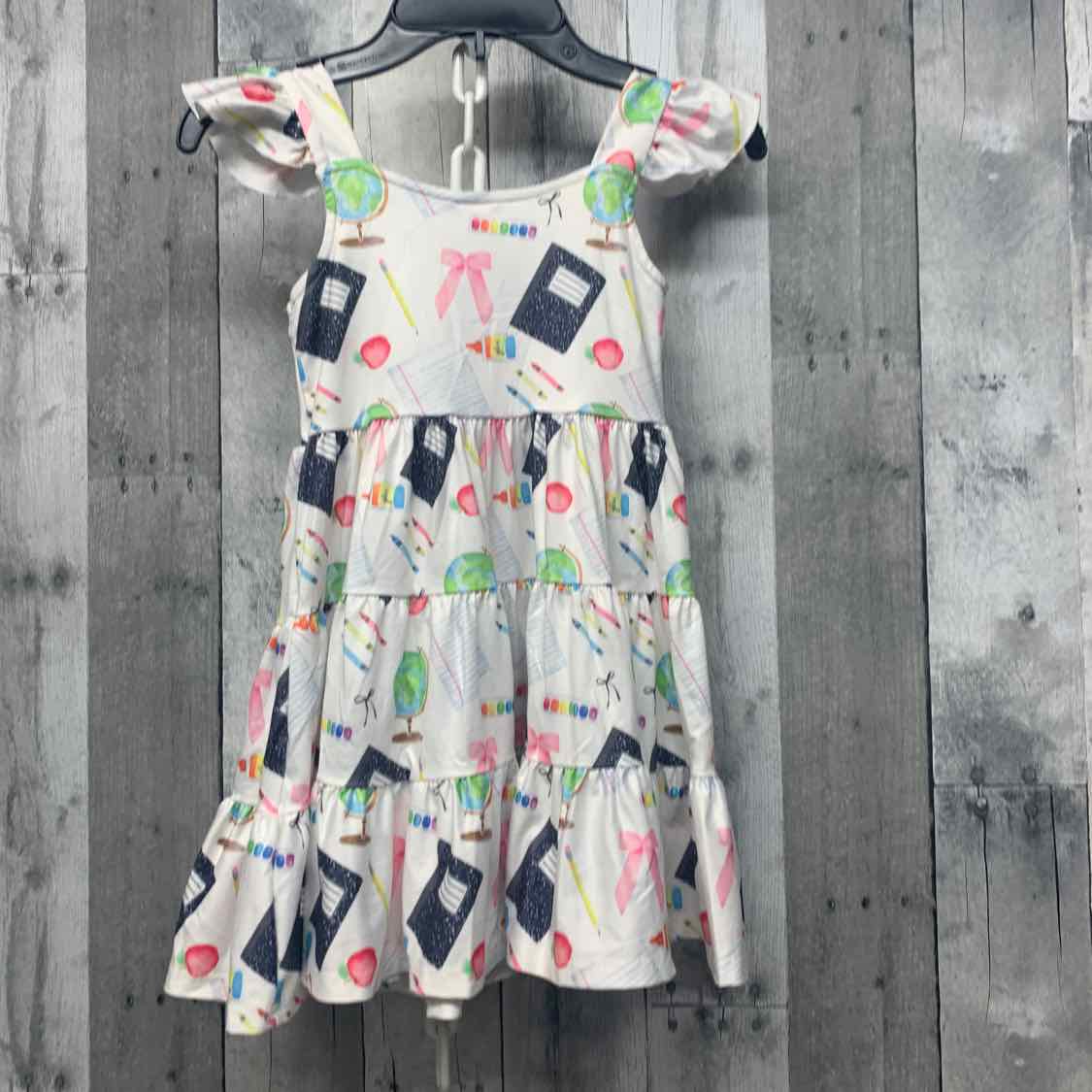 Size 4T White Print Boutique Brand Dress