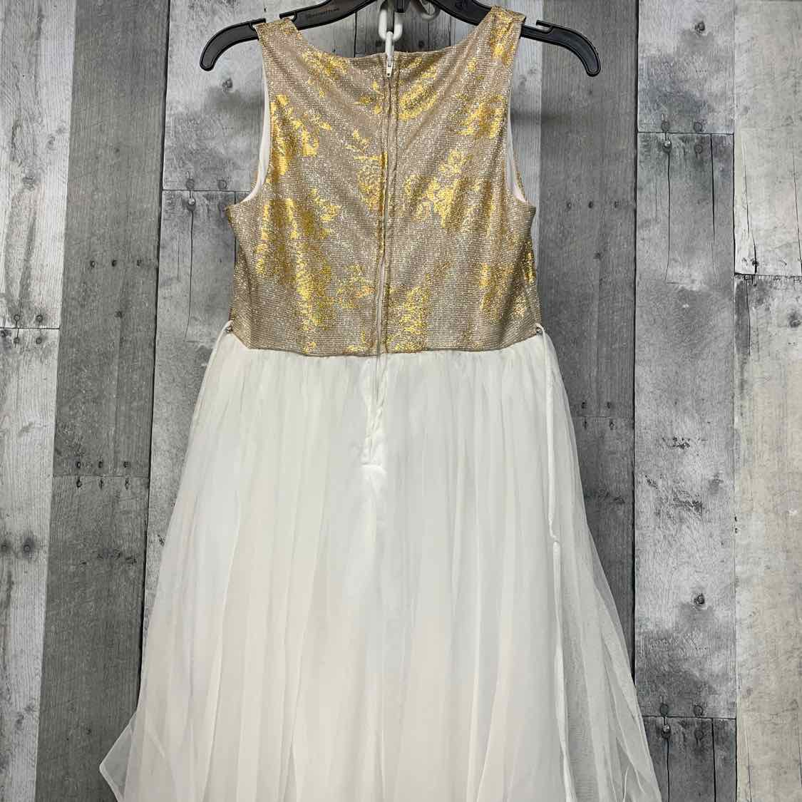 Size 10/12 White/Gold B Brand Dress - Party