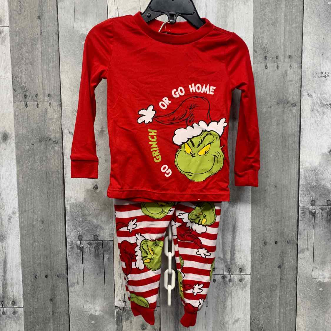 Size 2T Red/White Mid Brand 2pc PJs