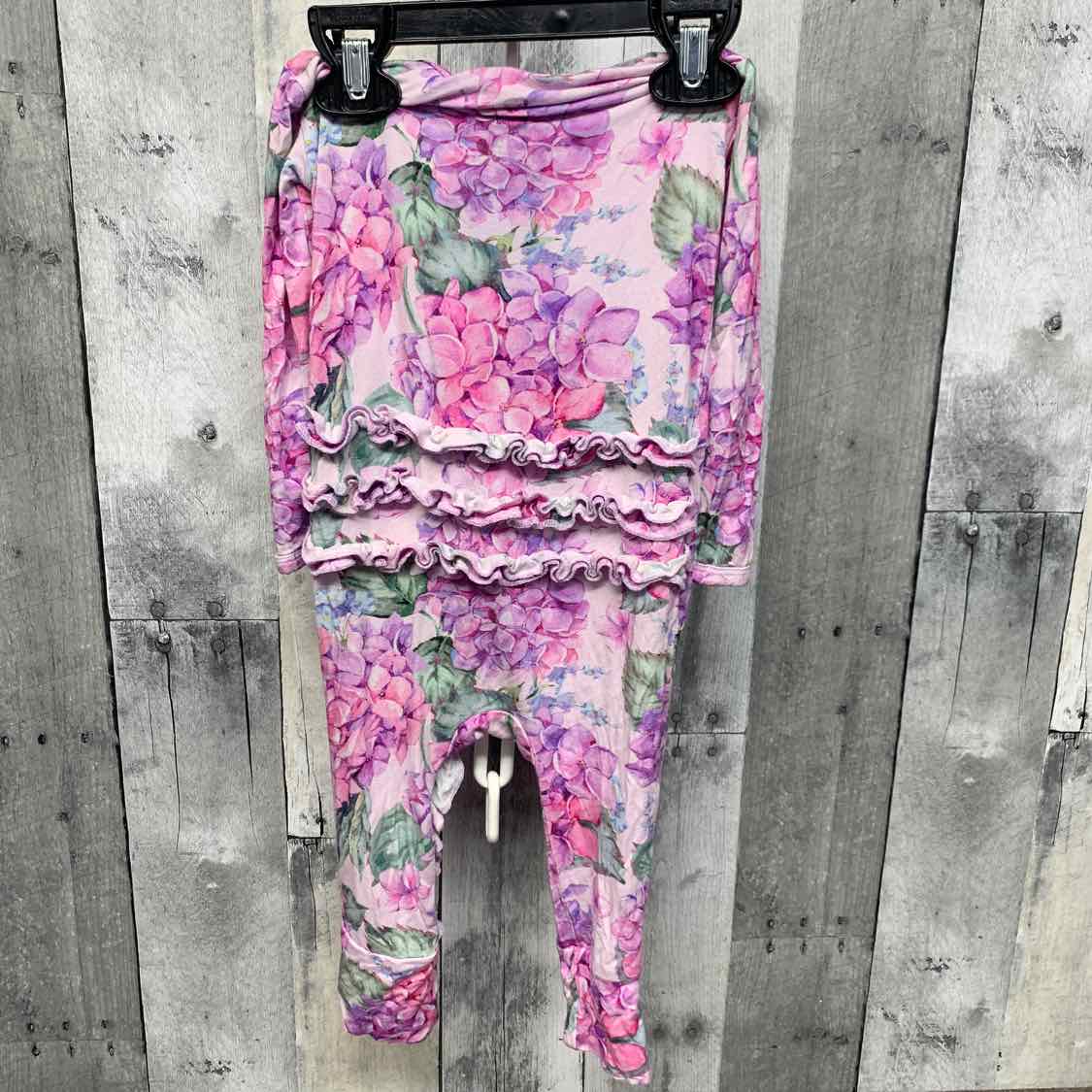 Size 12-18 Months Purple/Pink Bamboo Footy PJs