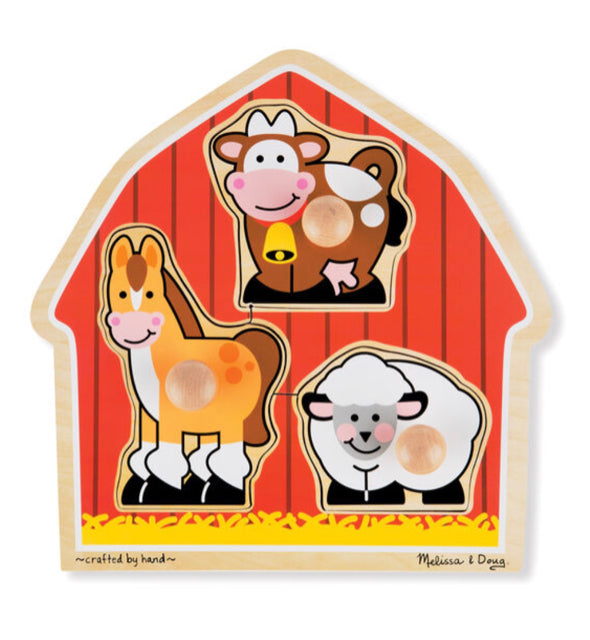Melissa & Doug Barnyard Animals Jumbo Knob Puzzle - OodlesCB