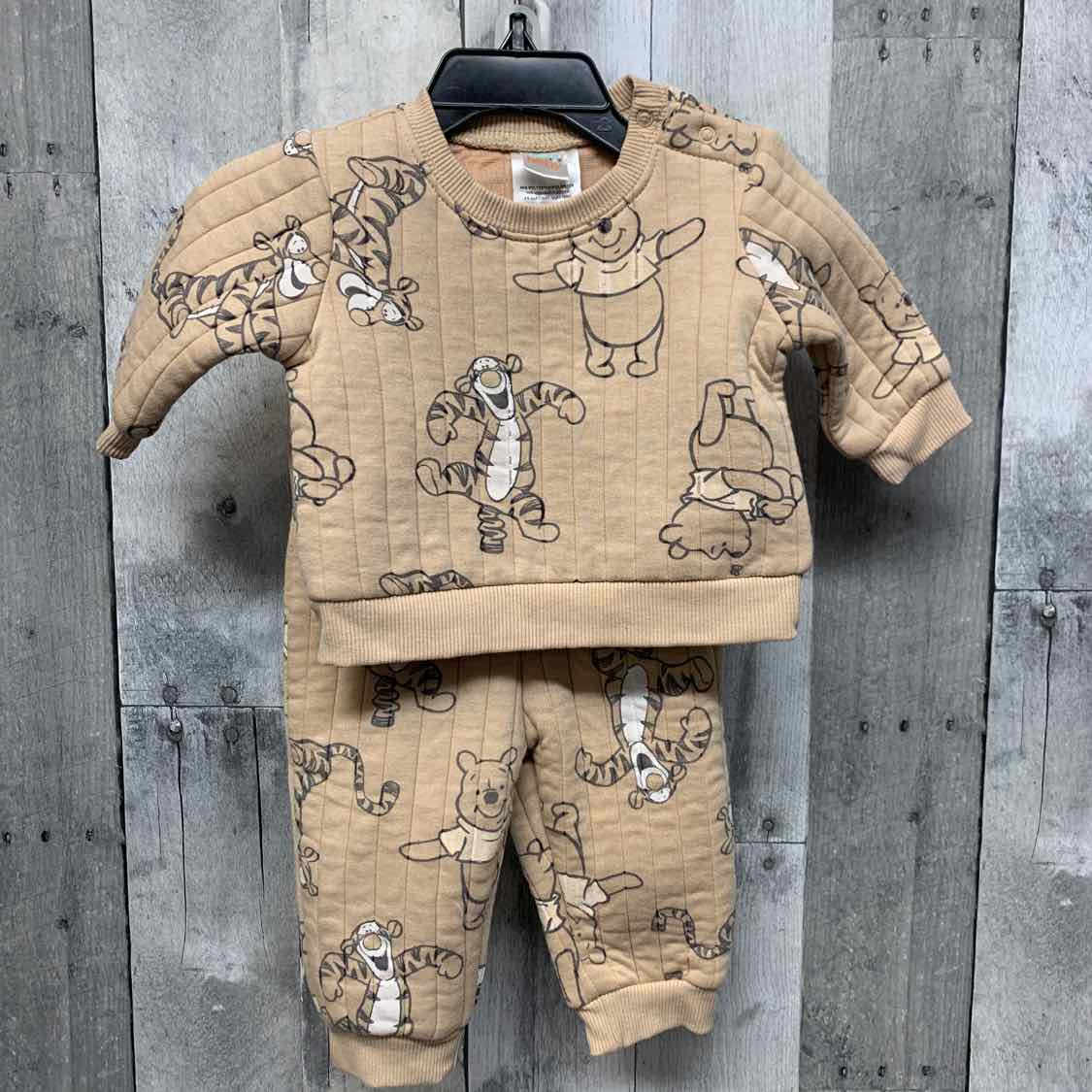 Size 0-3 Months Tan Print Disney Sweats - 2pc