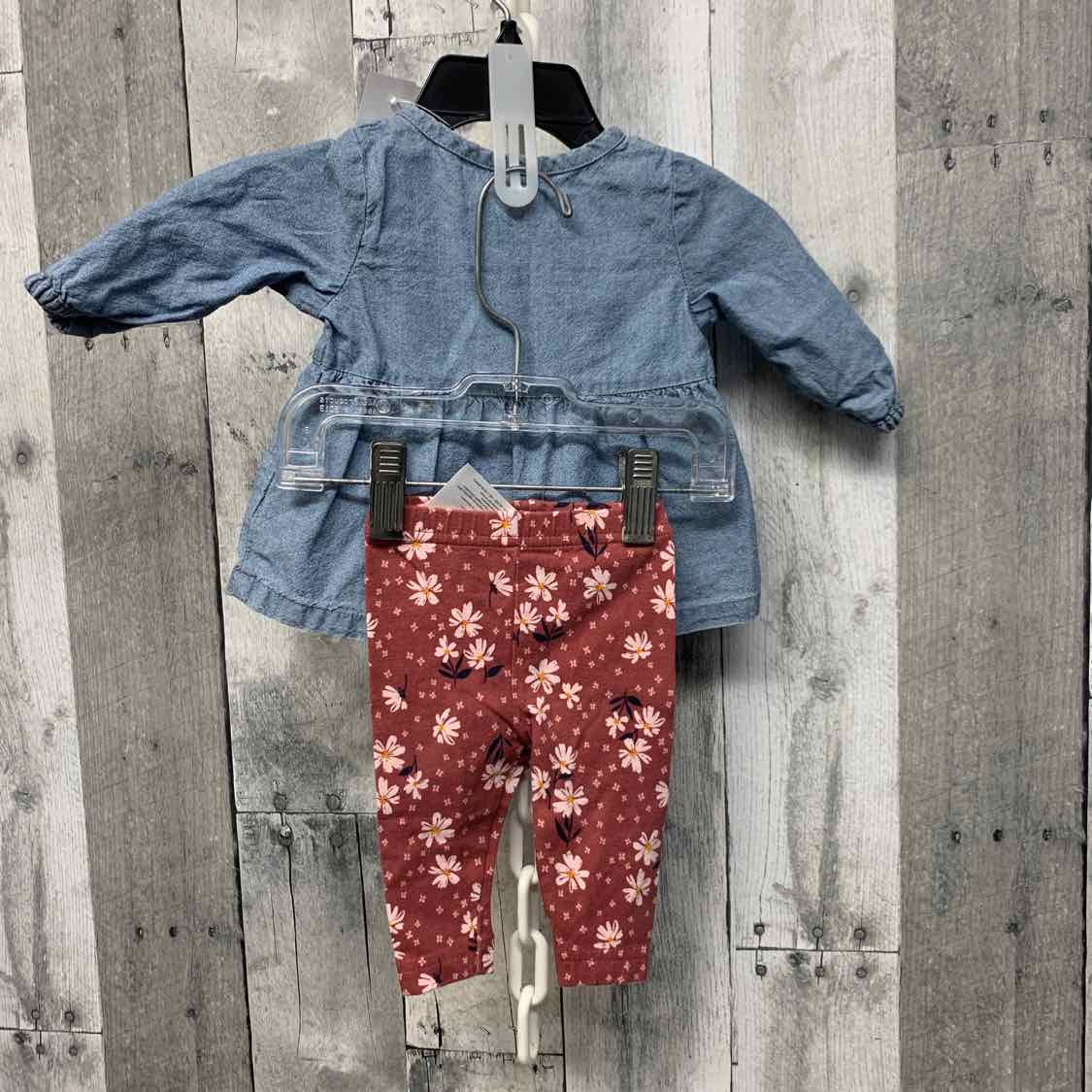 Size Newborn Denim/Purple Carter's Shirt/Leggings