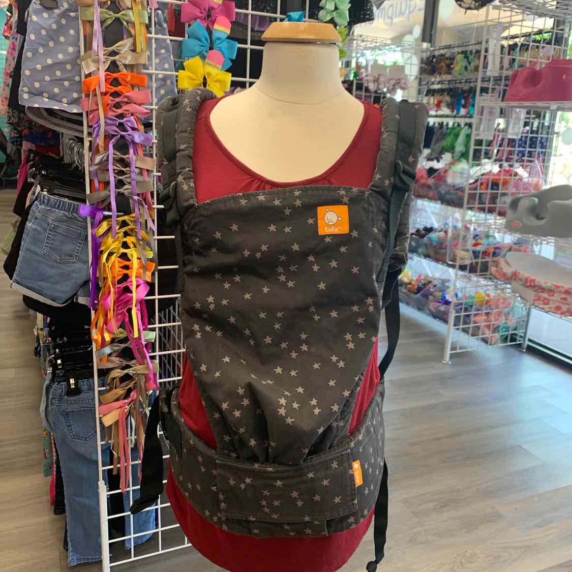 Tula Black Print star Infant Carrier