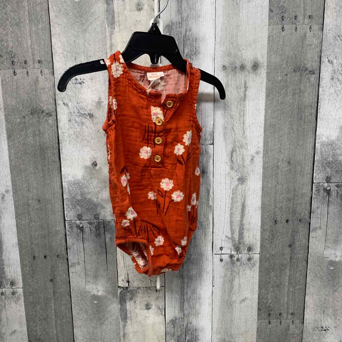 Size 12 Months Orange/White Cat & Jack Romper