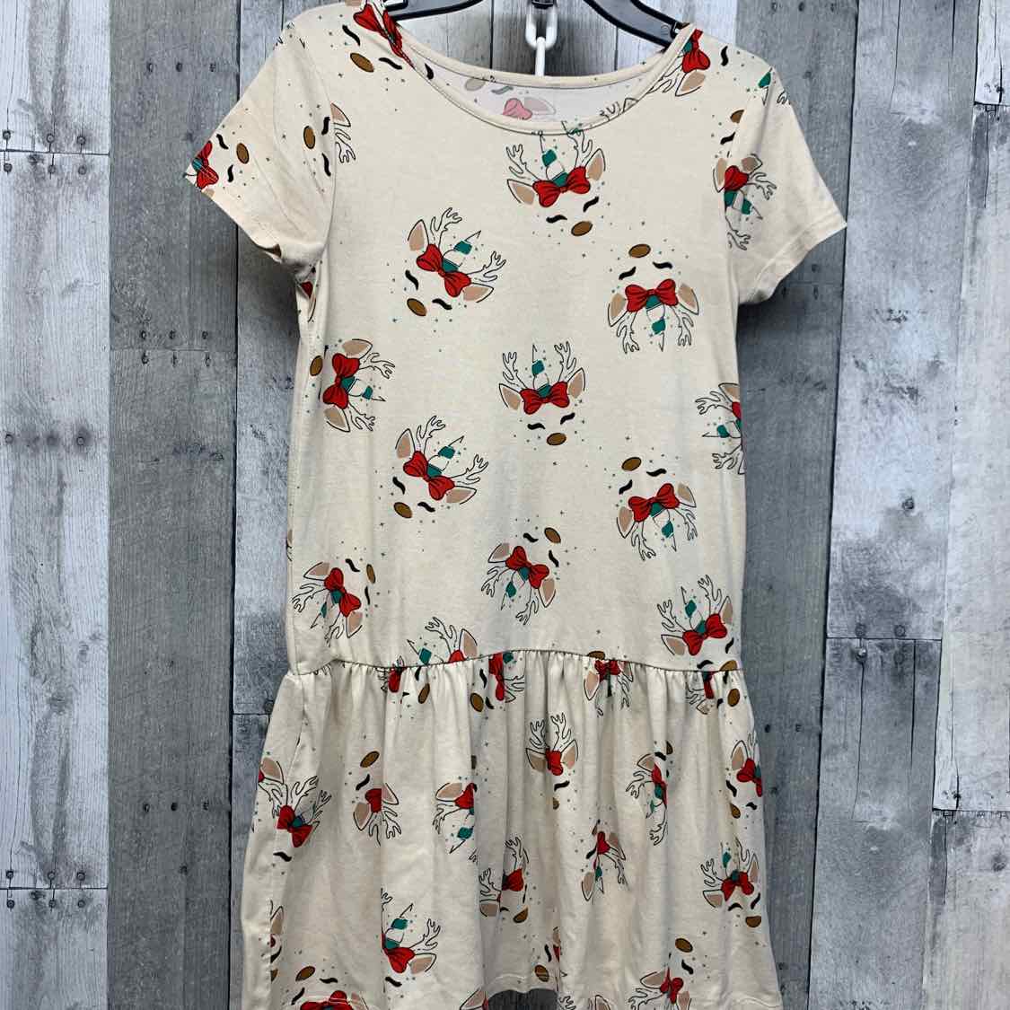Size 10/12 Tan Print Mid Brand Dress - Knit