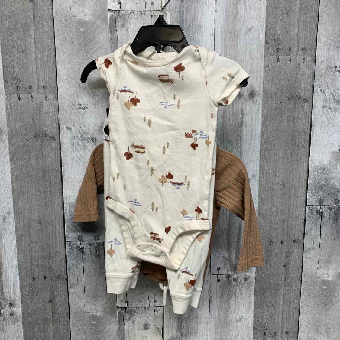 Size 6 Months Brown/White Just One You Shirt/Pants