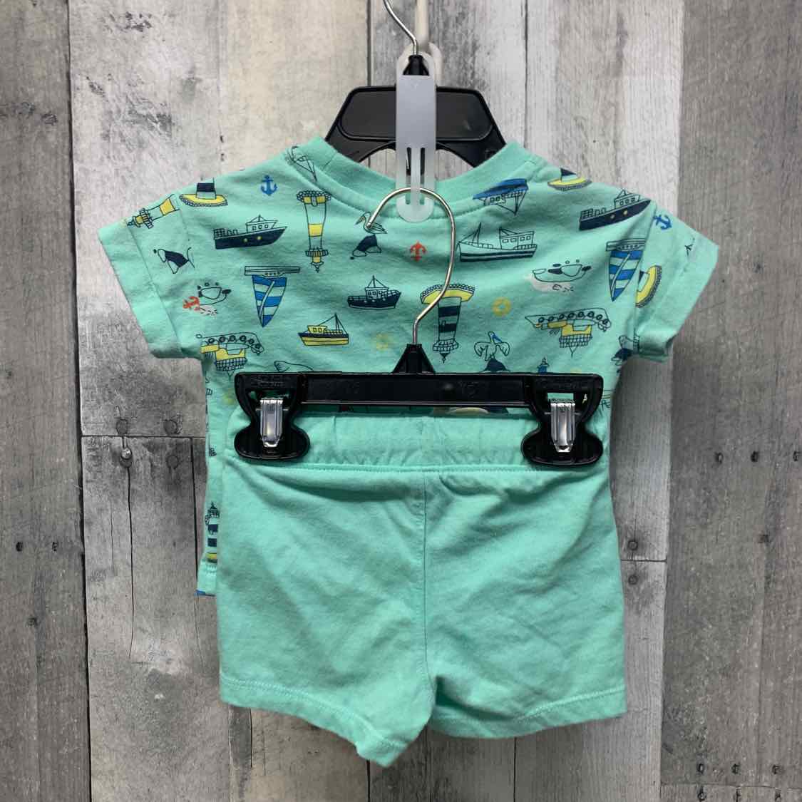 Size 0-3 Months Gray/Teal B Brand Romper