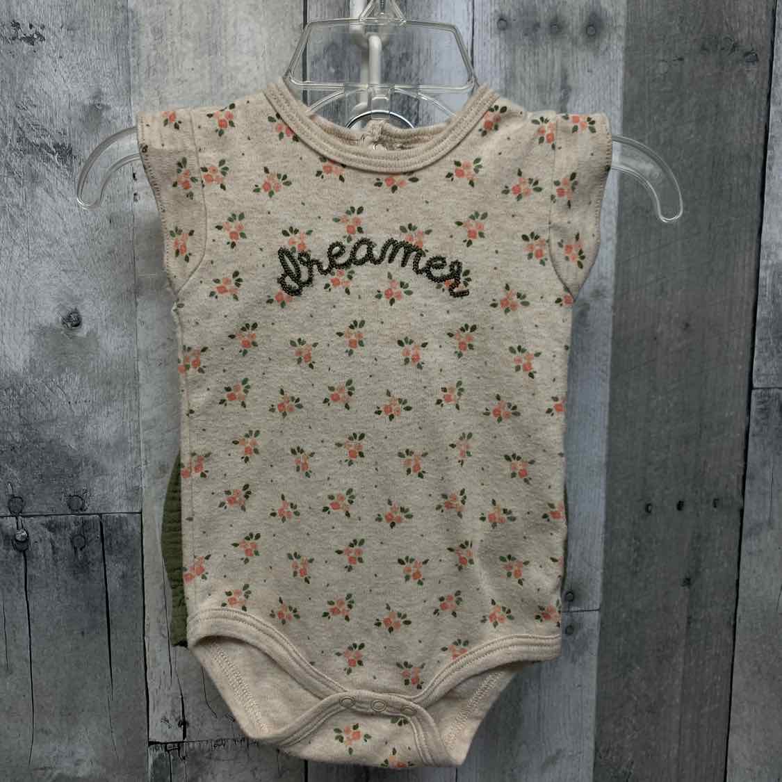 Size 3-6 Months Tan/Green Rene Rofe Shirt/Shorts - OodlesCB