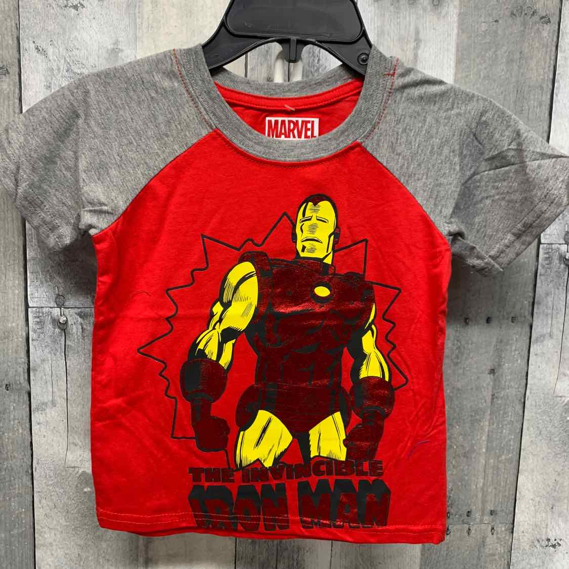 Size 4 Red/Gray Marvel T Shirt