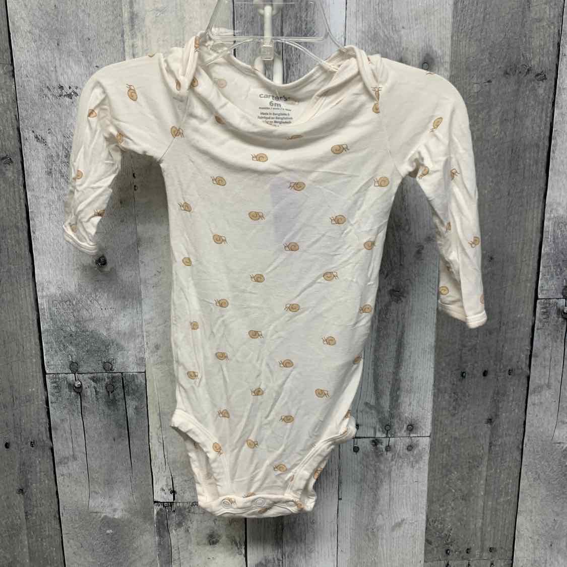 Size 6 Months White Print Carter's Bodysuit