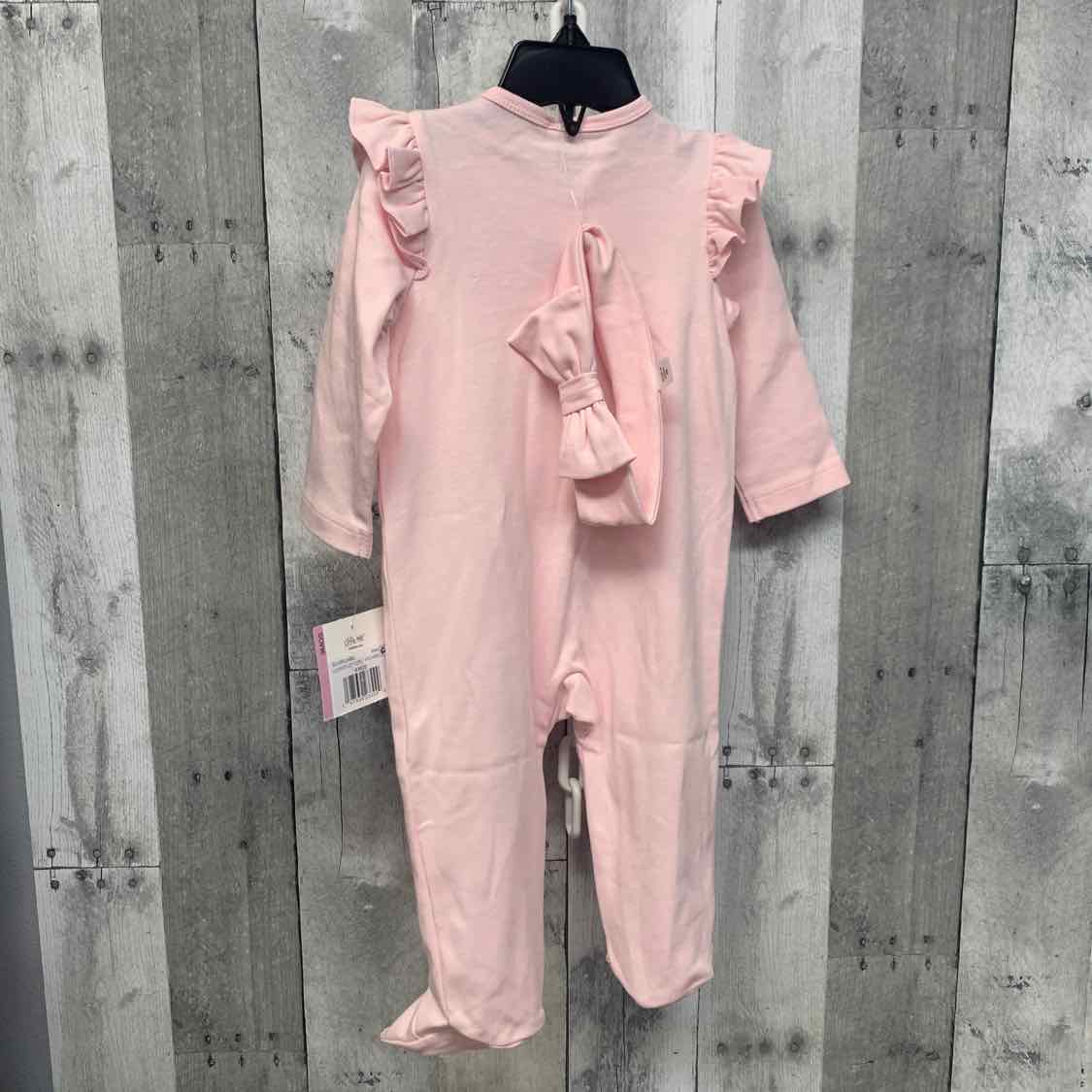 Size 9 Months Pink Floral Print Little Me Footy PJs