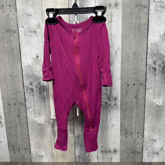 Size Newborn Purple Bamboo Footy PJs