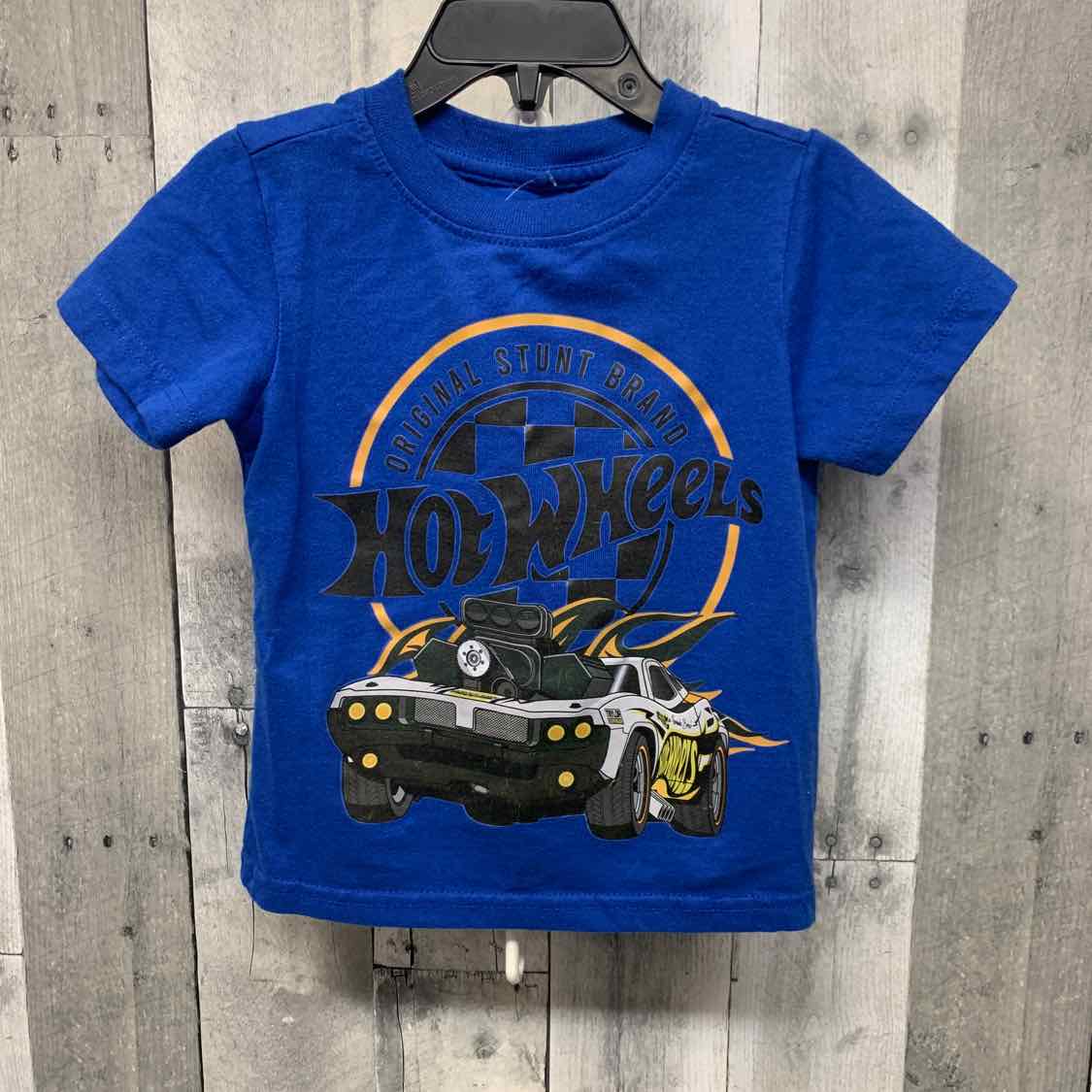 Size 3T Blue Graphic Hot Wheels T Shirt