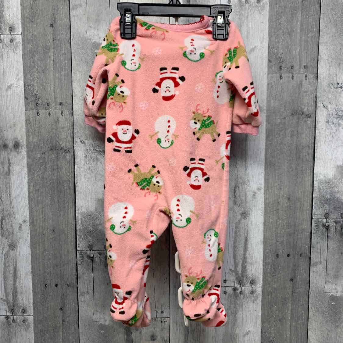 Size 6 Months Pink/Red Carter's Footy PJs