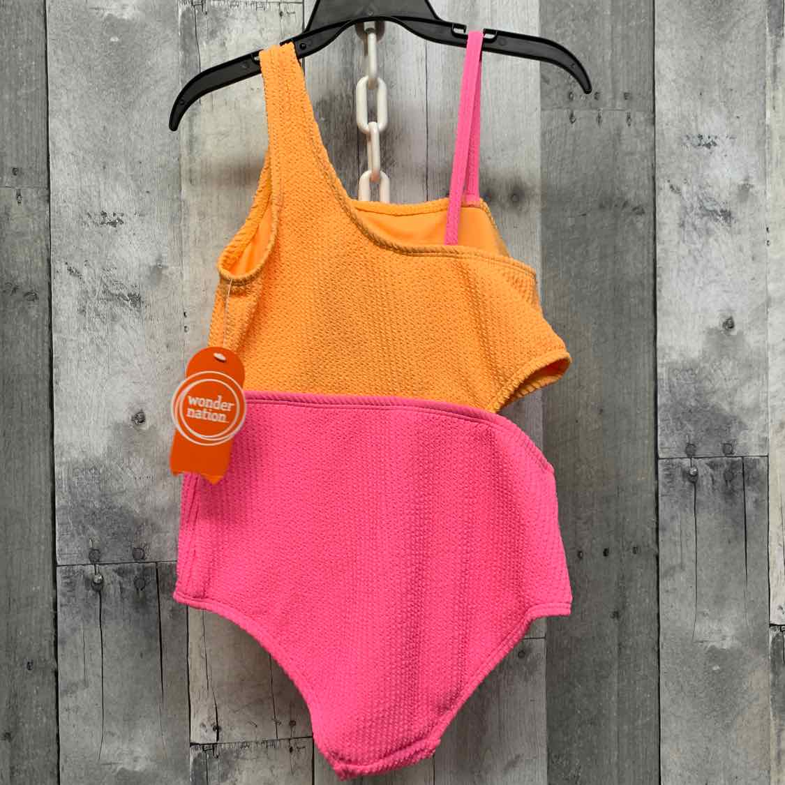 Size 7/8 Orange/Pink Wonder Nation Swim Suit - 1pc - OodlesCB
