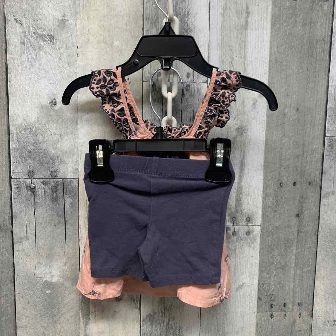Size 3-6 Months Pink/Navy B Brand Shirt/Shorts