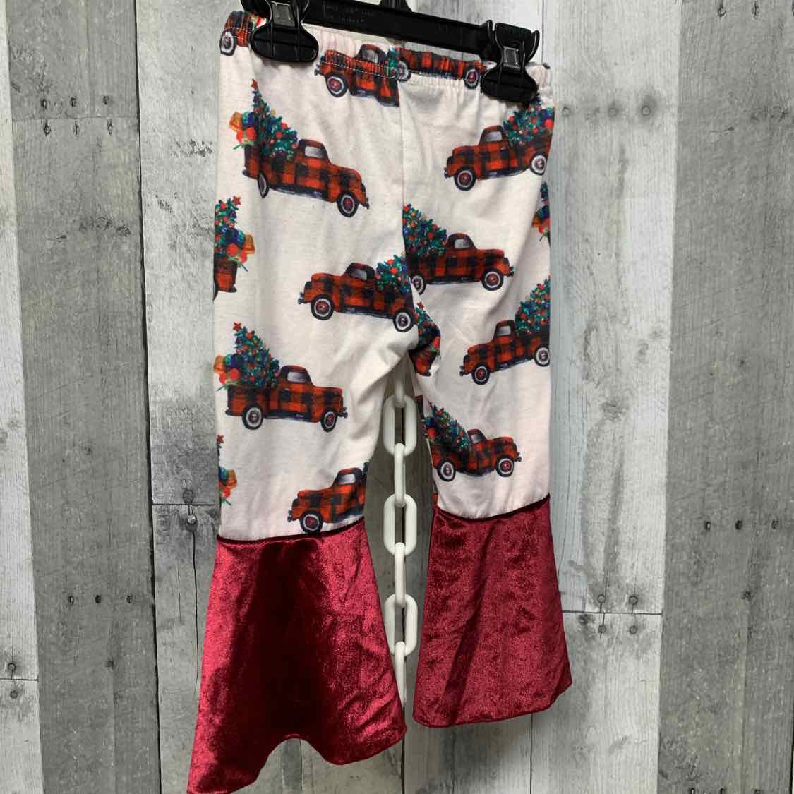 Size 2T Burgundy/White Mid Brand Pants