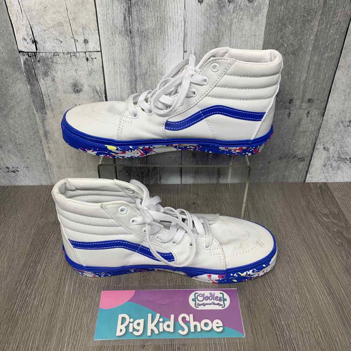 Size 6 White/Blue Vans Sneakers