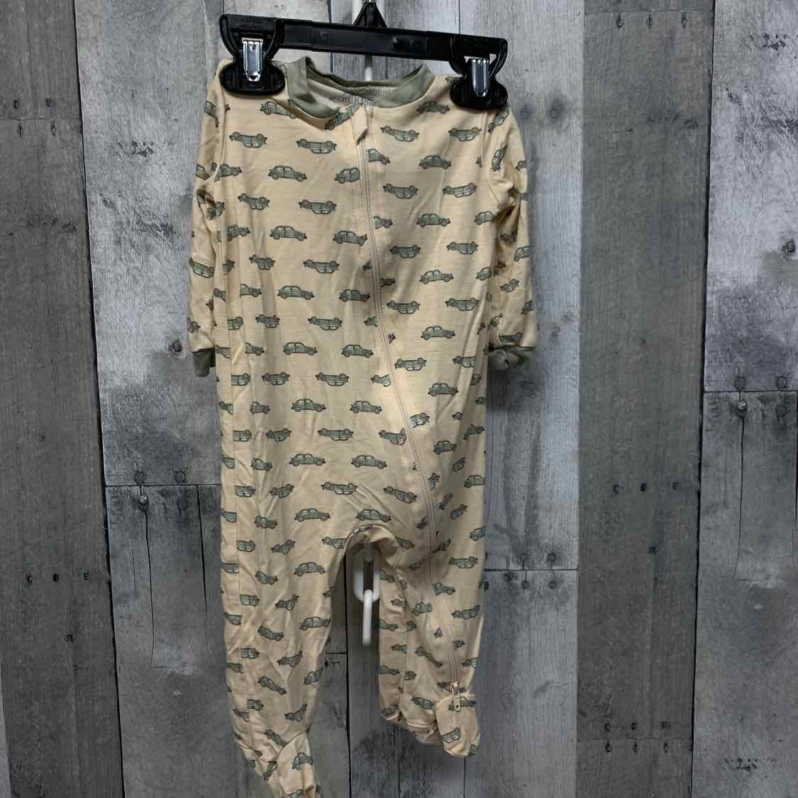 Size 3-6 Months Tan/Green Bamboo Footy PJs