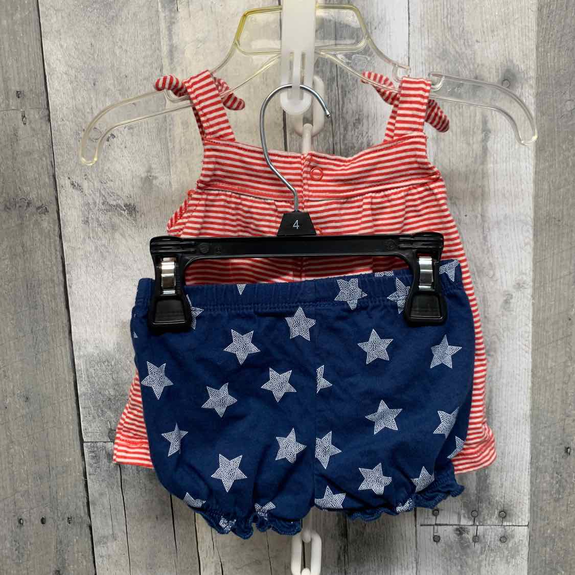 Size 9 Months Red/Navy Just One You Shirt/Shorts