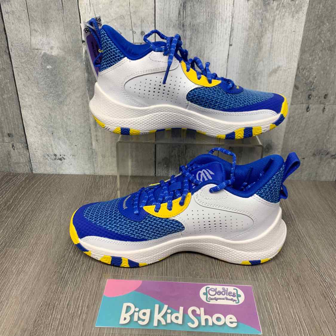 Size 4.5 Blue/Yellow Sport Brand Sneakers
