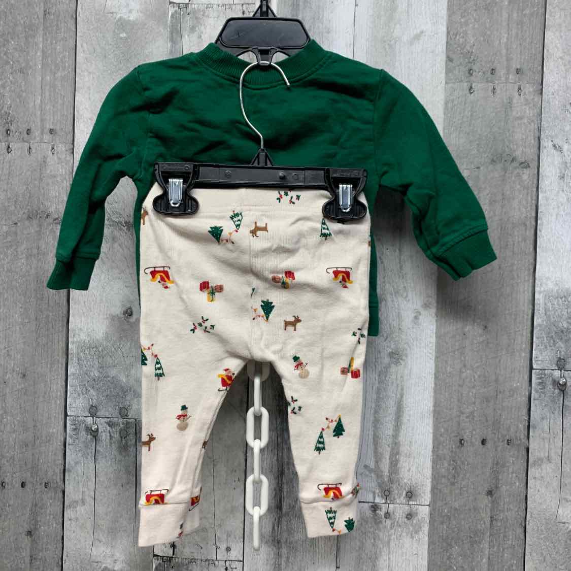 Size 6 Months Green/Tan Carter's Shirt/Pants