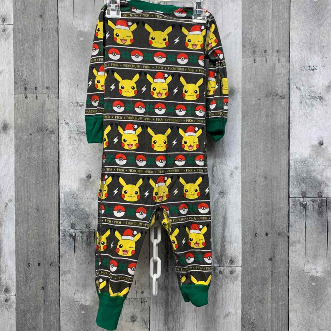 Size 12-18 Months Gray/Green Hanna Andersson Footy PJs