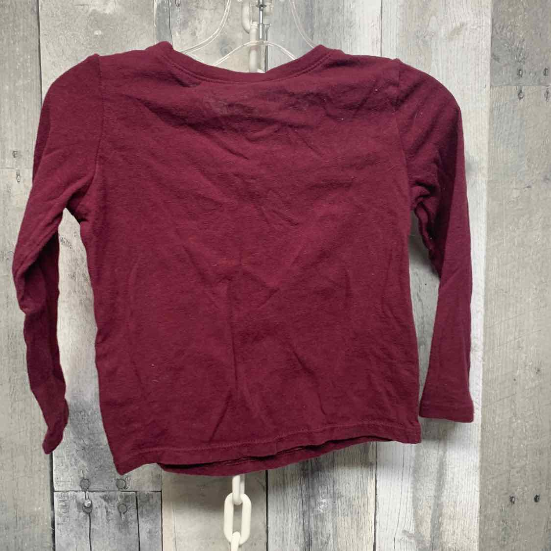 Size 2T Burgundy Children's Place Long Sleeve Shirt