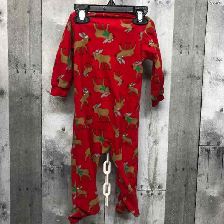Size 6-9 Months Red Print Child of Mine Footy PJs